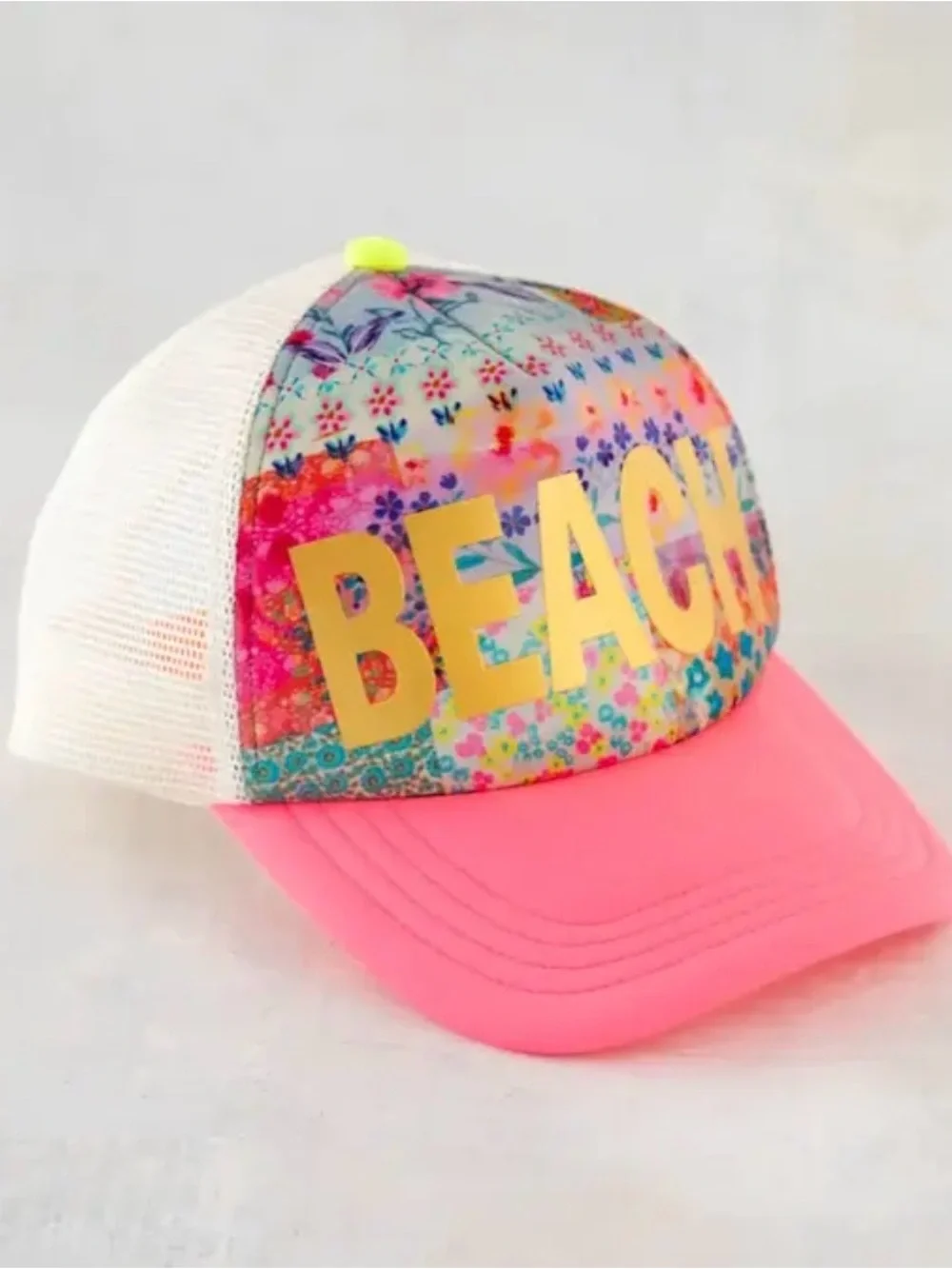 Natural Life Adjustable Trucker Hat Boho Coastal Girl Beach Summer NWT